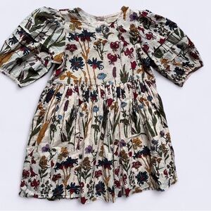 Floral Patterned Dress with Puff Sleeves